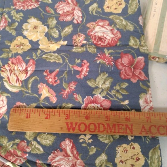 Waverly Garden Room Heirloom Collection Shaped Ruffle Valance 72x17 Blue Floral - Picture 6 of 12